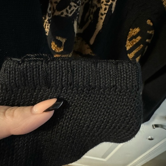 VTG Victoria Harbour Animal Jungle African Black Gold Giraffe Safari Sweater - Picture 4 of 16